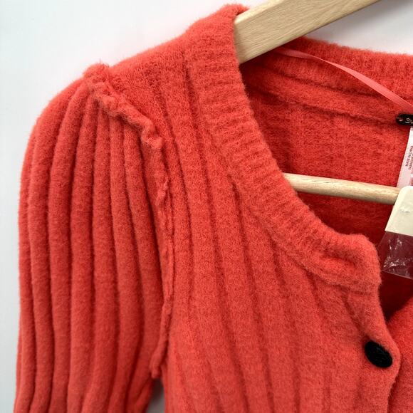 FREE PEOPLE NWT Sloane Cardigan Sweater in Coral Clay // XS - Picture 4 of 12